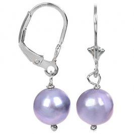 JwL Luxury Pearls Stříbrné náušnice s pravou fialovou perlou JL0275